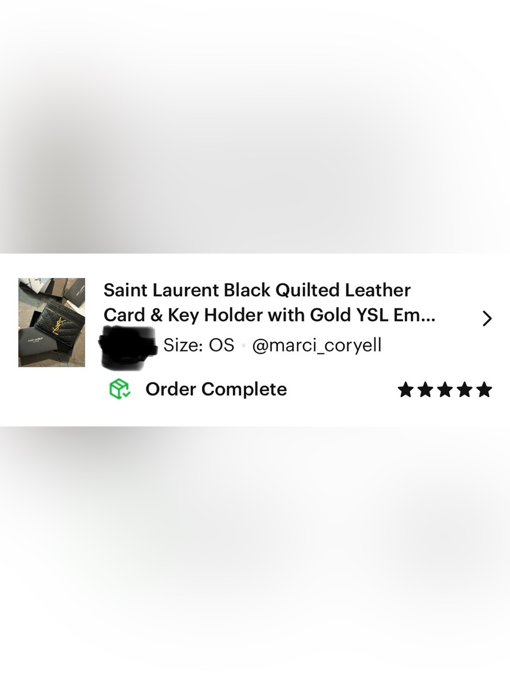 Saint Laurent Black Quilted Leather Card & Key Holder with Gold YSL Emblem - Picture 9 of 9